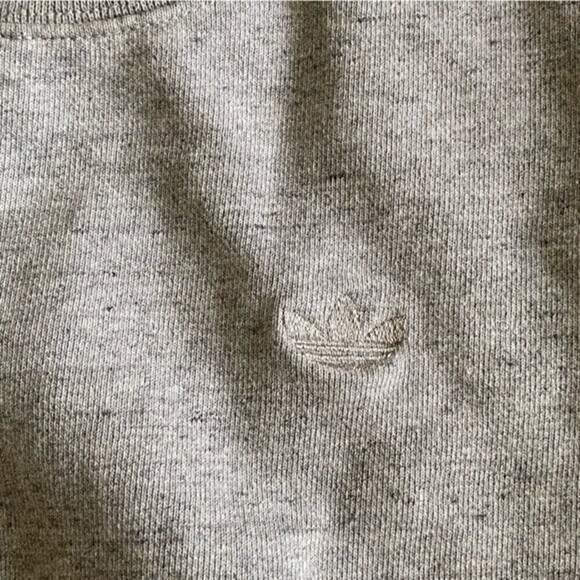 Adidas Premium Essentials Crew Pullover Sweater Light Gray Zip Up Pockets - Picture 13 of 15